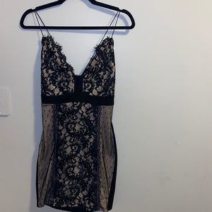 Revamped Black, Nude and Lace Cocktail Dress